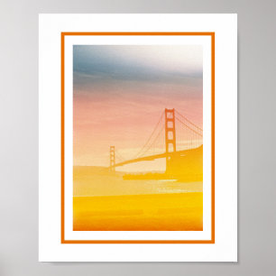 Poster du coucher de soleil de Golden Gate