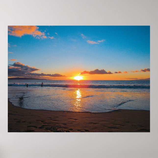 Poster du coucher de soleil de Maui (Devant)