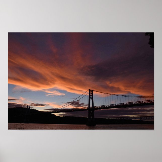 Poster du coucher de soleil du Pont du Mid Hudson (Devant)