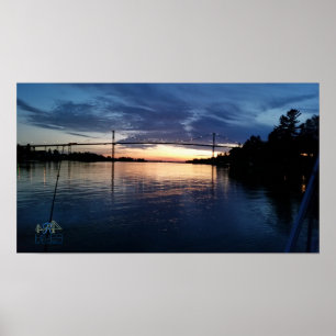 Poster du coucher de soleil du pont Wellesley Isla