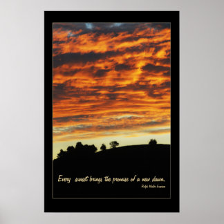 Poster du coucher de soleil pacifique