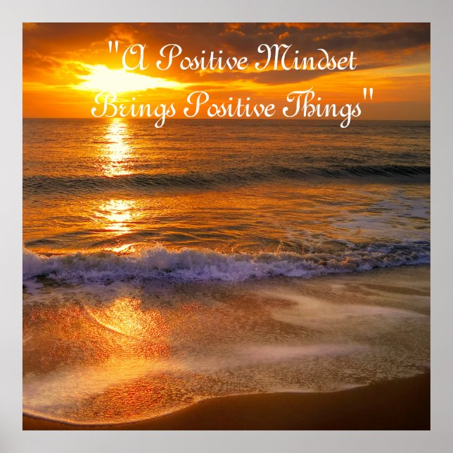 Poster du coucher de soleil sur l'océan moderne (Devant)