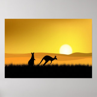 Poster du coucher du soleil en Australie