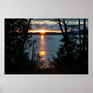 Poster du coucher du soleil sur Forest Lake