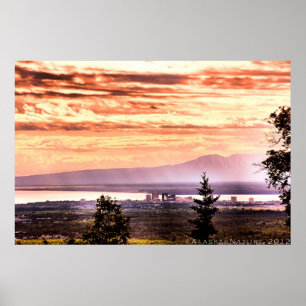 Poster du coucher du soleil sur l'ancre
