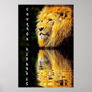 Poster du courage et de la force du lion