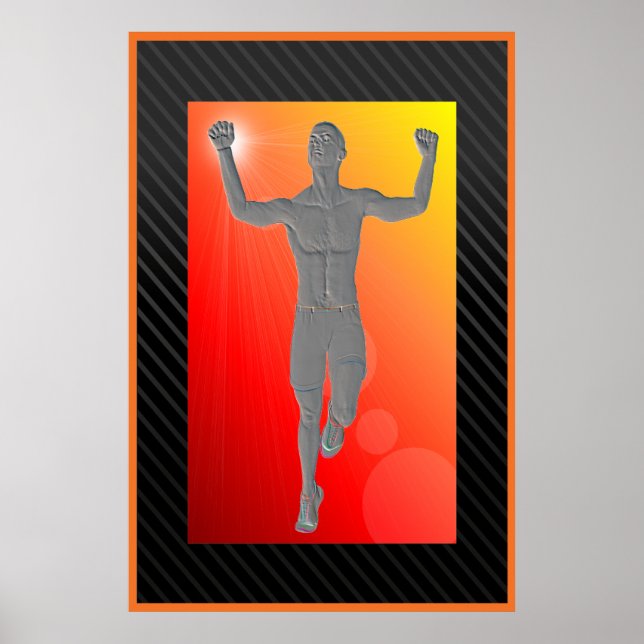 Poster du coureur de la victoire masculine 24"x36" (Devant)