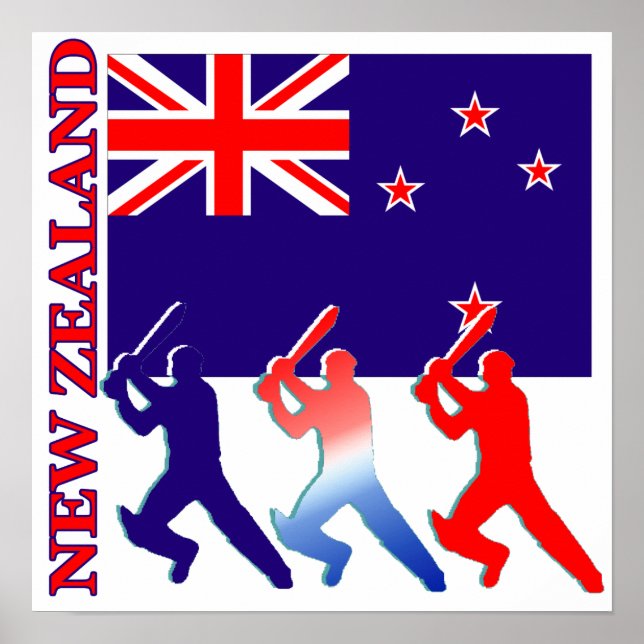 Poster du cricket Nouvelle-Zélande (Devant)