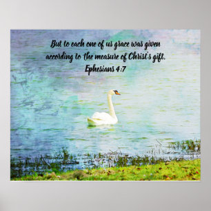 Poster du cygne gracieux et de l'écriture biblique