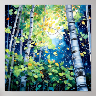 Poster du décor de la forêt de nuit