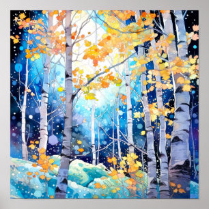 Poster du décor de la forêt de nuit