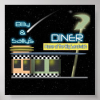 Poster du dîner de style Cinquante ans