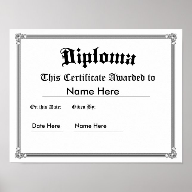 Poster du diplôme imprimé sur mesure (Devant)