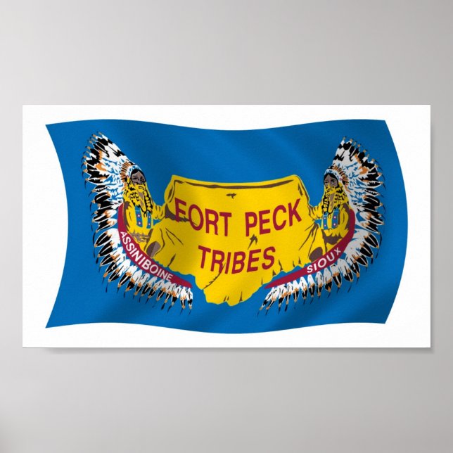 Poster du drapeau de Fort Peck Assiniboine Imprime (Devant)