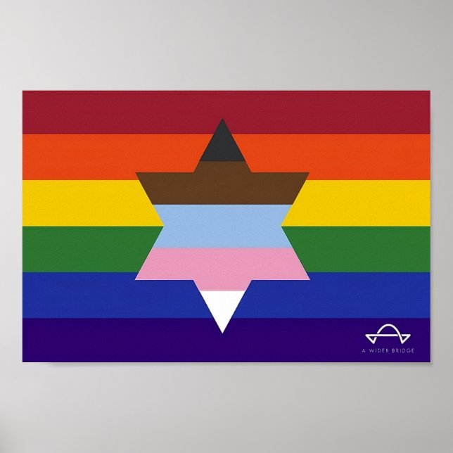 Poster du drapeau de la Fierté Juive Inclusive (Devant)
