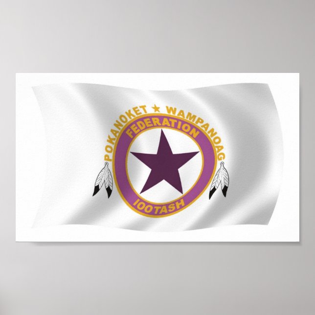 Poster du drapeau de la tribu Wampanoag Imprimer (Devant)