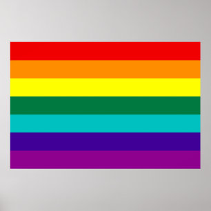 Poster du drapeau Gay pride arc-en-ciel de 7 bande