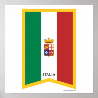 Poster du drapeau italien Little Italy New York Ci