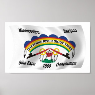 Poster du drapeau sioux Cheyenne River Imprimer