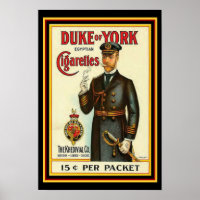 Poster du duc de York Cigarette 13 x 19