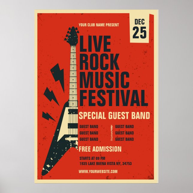Poster du festival de musique Custom Rock (Devant)