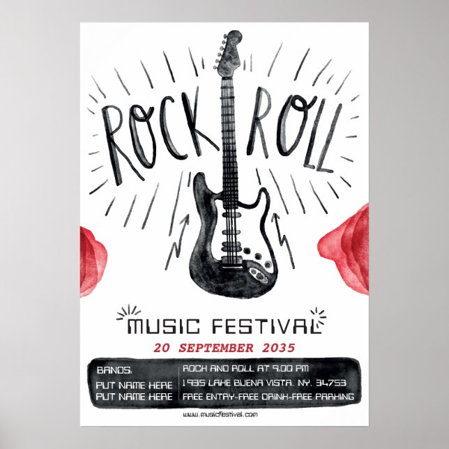 Poster du festival Watercolor Rock & Roll (Devant)