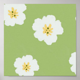 Poster du Fleur sauvage botanique Green Retro