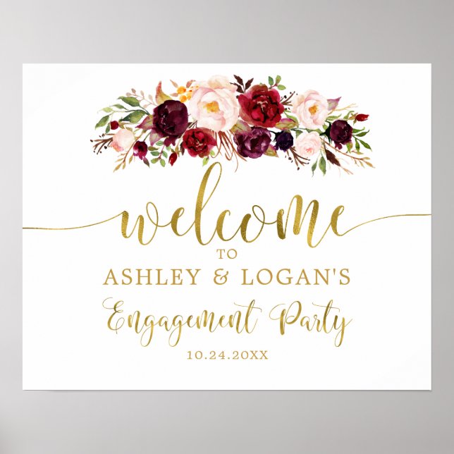 Poster du Gold Marsala Boho Autumn Engagement Part (Devant)
