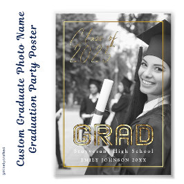 Poster du Graduate sur mesure Nom de la photo Grad