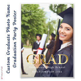 Poster du Graduate sur mesure Nom de la photo Grad