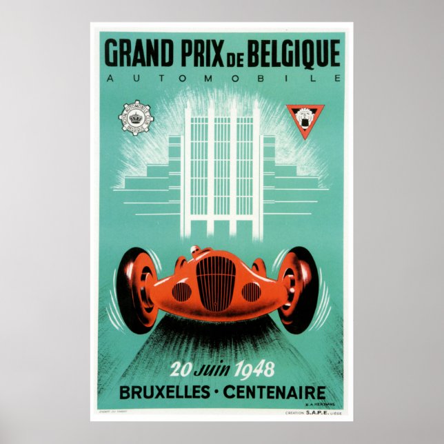 Poster du Grand Prix de Belgique 1948 (Devant)