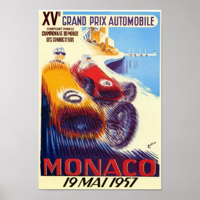 Poster du Grand Prix de Monaco 1957 (Devant)