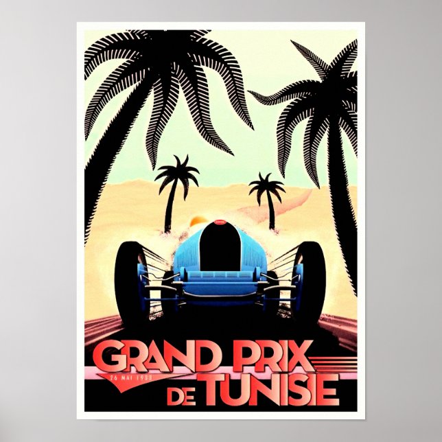 Poster du Grand Prix de Tunisie 1933 (Devant)
