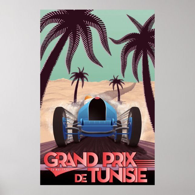 Poster du Grand Prix De Tunisie 1933 (Devant)