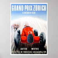 Poster du Grand Prix de Zurich 1939