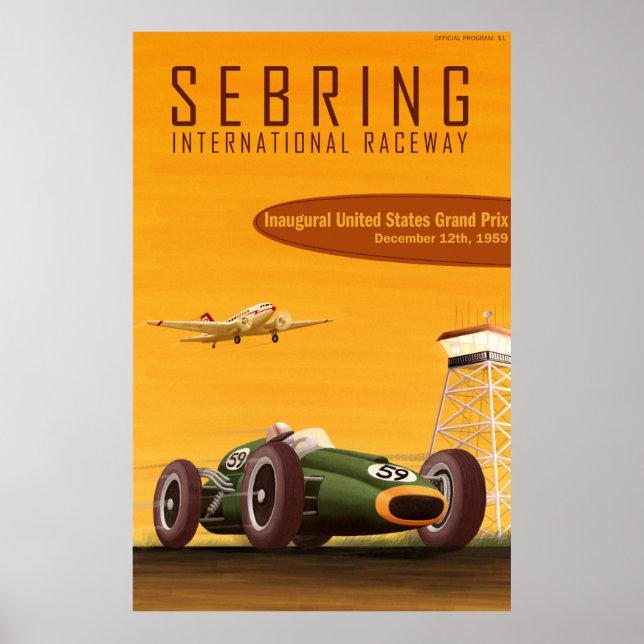 Poster du Grand Prix des États-Unis 1959 (Devant)