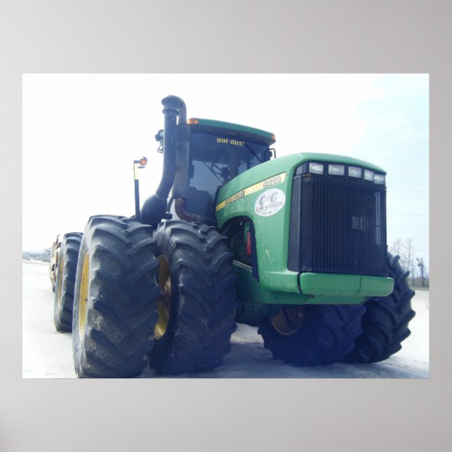 Poster du grand tracteur vert (Devant)