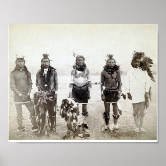 Poster du groupe de guerriers amérindiens vintages