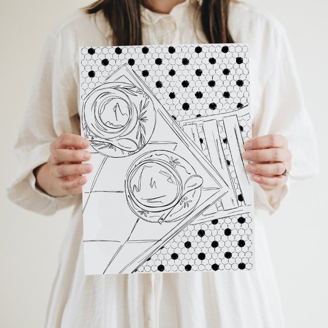 Poster du hall du bistrot Paris noir et blanc (Créateur téléchargé)