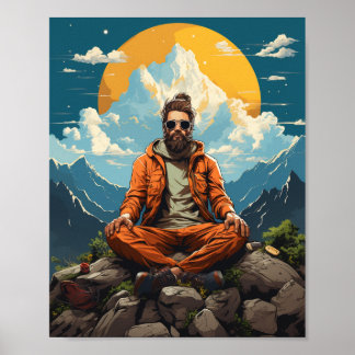 Poster du Hipster Bouddha dans la nature
