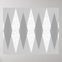 Poster du Jacquard gris moderne du milieu du siècl