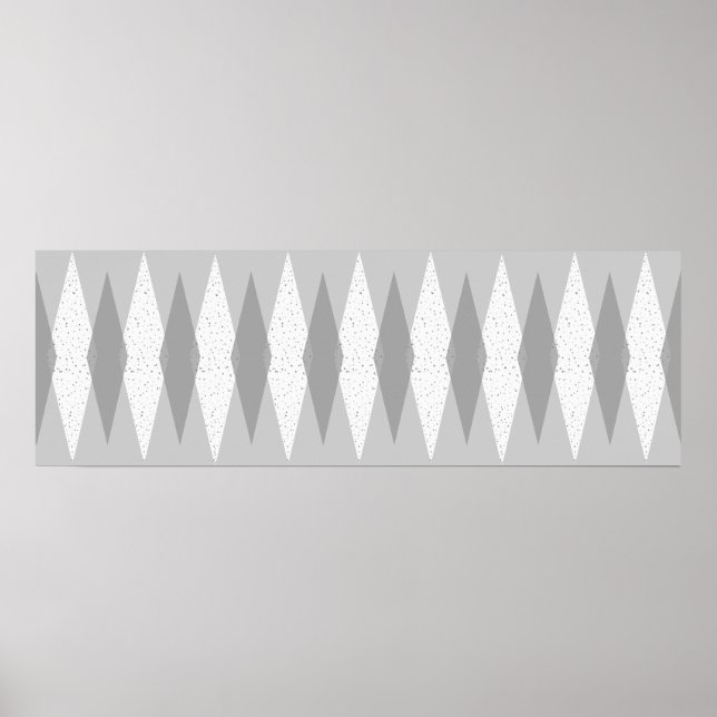 Poster du Jacquard gris moderne du milieu du siècl (Devant)