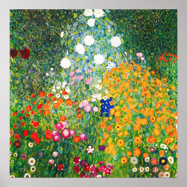 Poster du jardin des fleurs Gustav Klimt (Devant)