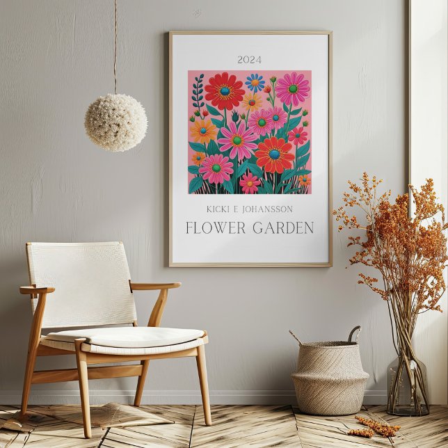 Poster du Jardin Rose Flower (Flower Pink Garden Poster Mockup 1)
