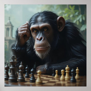 Poster du jeu d'échecs Chimp