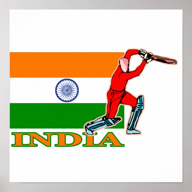 Poster du joueur de cricket indien (Devant)