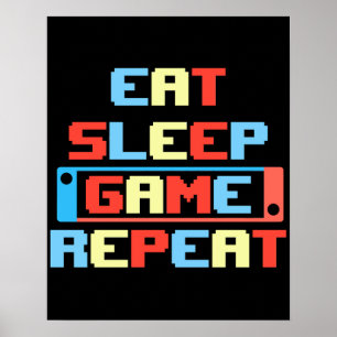 Poster du joueur rétro. Jeux vidéo amusants