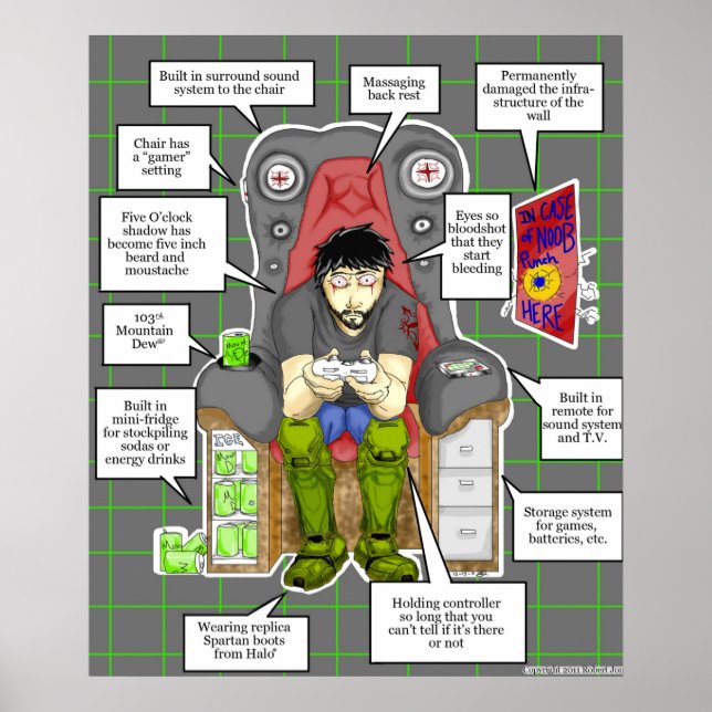 Poster du joueur toxicomane (Devant)