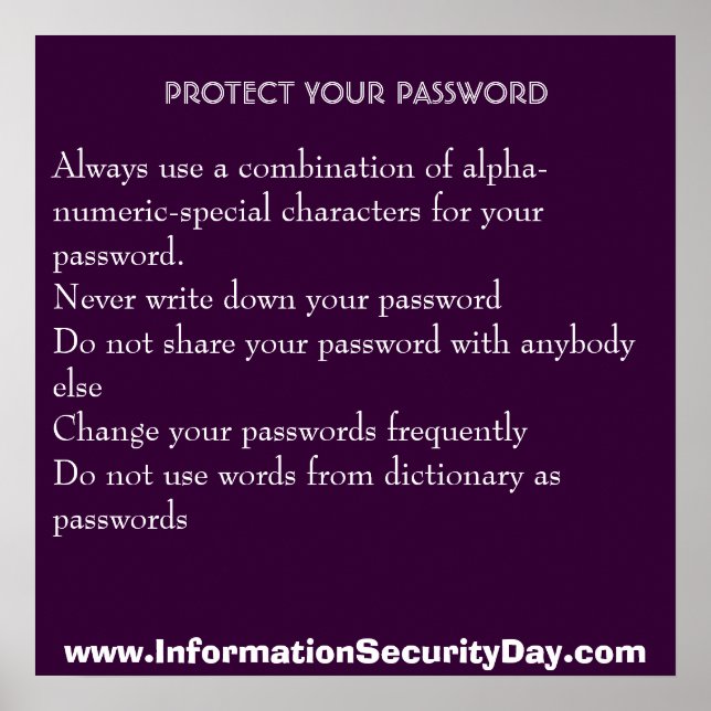 Poster du jour de la sécurité de l'information (Devant)