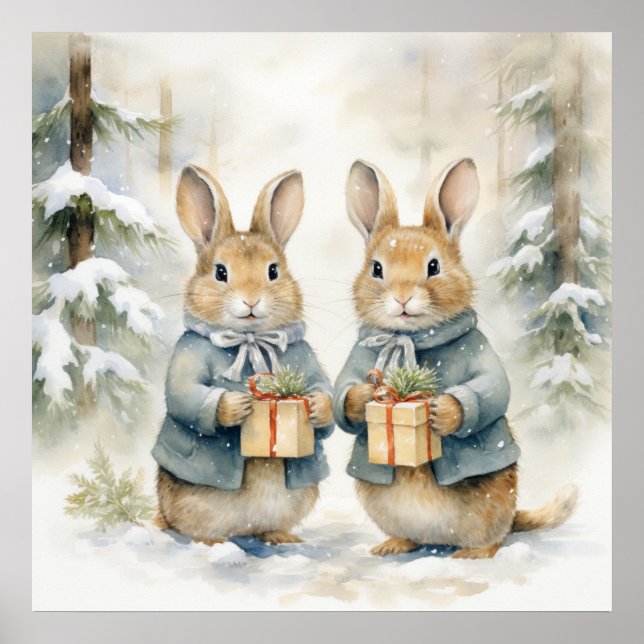 Poster du lapin de Noël (Devant)